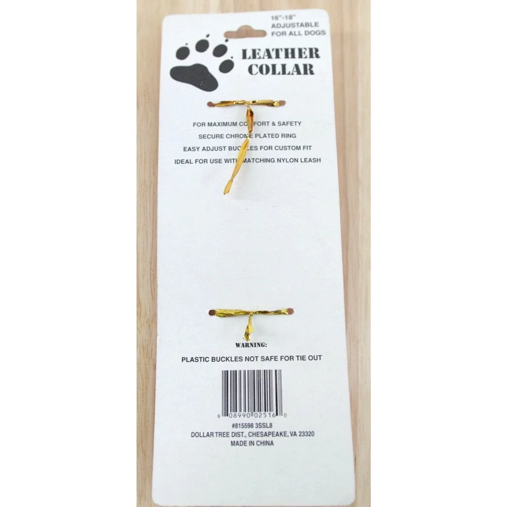 Leather Dog Collars Black 16